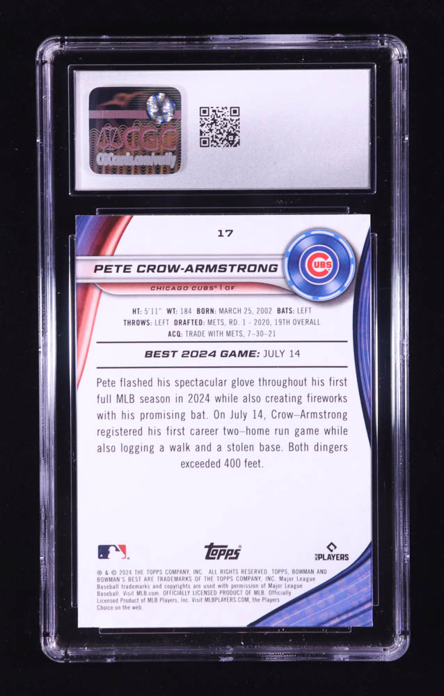Pete Crow-Armstrong 2024 Bowman's Best #17 RC (CGC 10) at PristineAuction.com Pete Crow-Armstrong 2024 Bowman's Best #17 RC (CGC 10) at PristineAuction.com