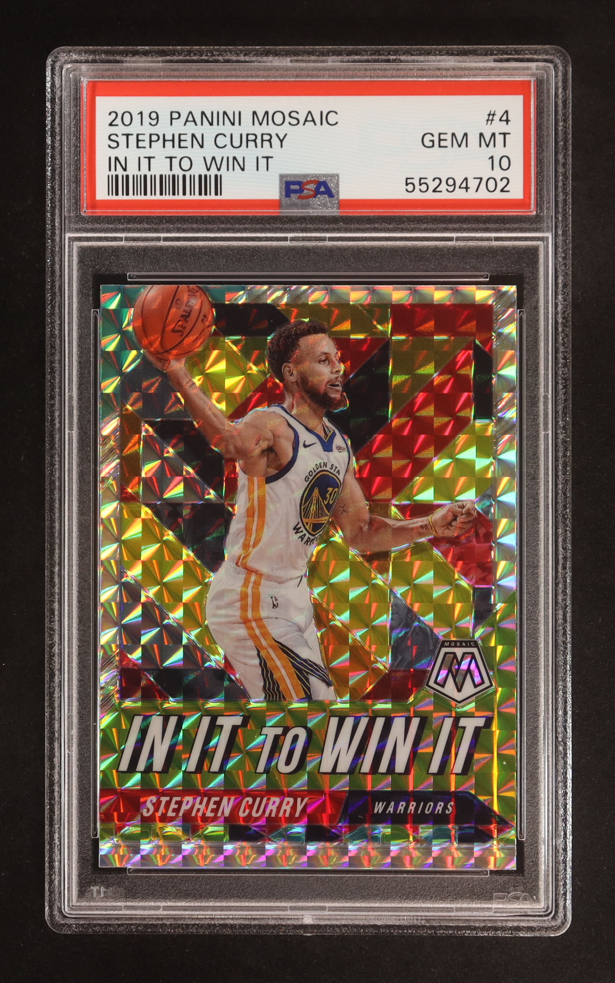 Stephen Curry 2019-20 Panini Mosaic In It to Win It #4 (PSA 10) at PristineAuction.com Stephen Curry 2019-20 Panini Mosaic In It to Win It #4 (PSA 10) at PristineAuction.com
