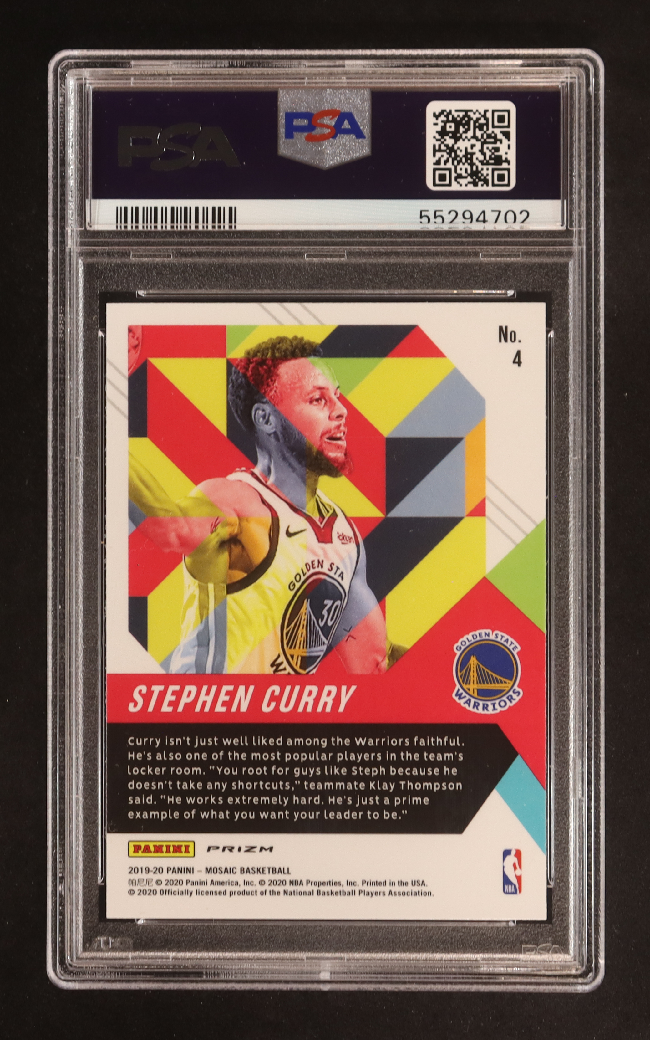 Stephen Curry 2019-20 Panini Mosaic In It to Win It #4 (PSA 10) at PristineAuction.com Stephen Curry 2019-20 Panini Mosaic In It to Win It #4 (PSA 10) at PristineAuction.com