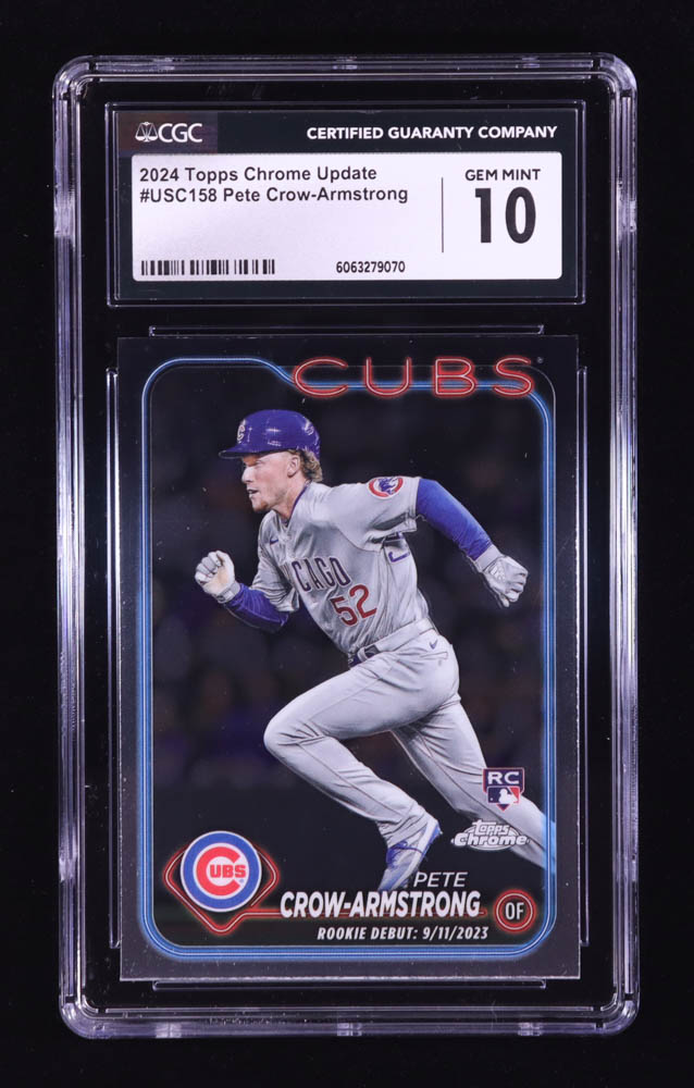 Pete Crow-Armstrong 2024 Topps Chrome Update #USC158 RC (CGC 10) at PristineAuction.com Pete Crow-Armstrong 2024 Topps Chrome Update #USC158 RC (CGC 10) at PristineAuction.com