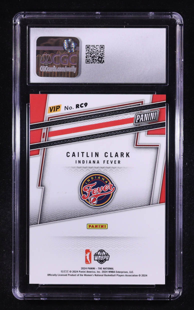 Caitlin Clark 2024 Panini The National VIP Rookies #RC9 (CGC 8) at PristineAuction.com Caitlin Clark 2024 Panini The National VIP Rookies #RC9 (CGC 8) at PristineAuction.com