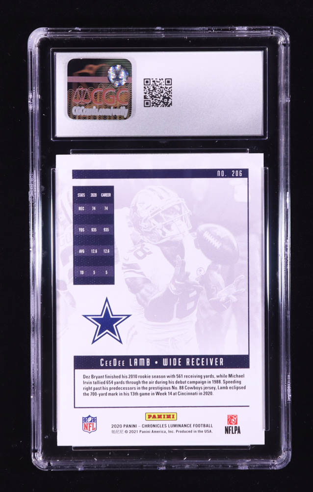 CeeDee Lamb 2020 Panini Luminance #206 RC / CHRONICLES (CGC 10) at PristineAuction.com CeeDee Lamb 2020 Panini Luminance #206 RC / CHRONICLES (CGC 10) at PristineAuction.com
