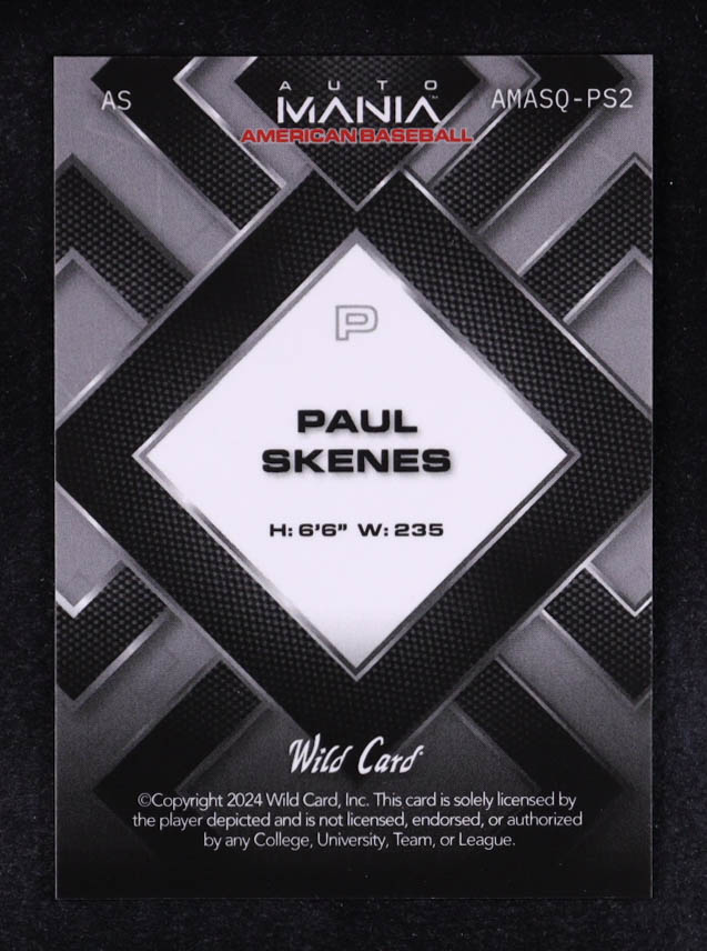 Paul Skenes 2024 Wild Card Auto Mania American Baseball Americana Prism #AMASQ-PS2 #17/25 RC at PristineAuction.com Paul Skenes 2024 Wild Card Auto Mania American Baseball Americana Prism #AMASQ-PS2 #17/25 RC at PristineAuction.com