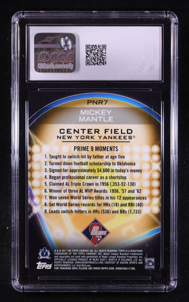 Mickey Mantle 2011 Topps Prime 9 Player Of The Week #PNR7 (CGC 10) at PristineAuction.com Mickey Mantle 2011 Topps Prime 9 Player Of The Week #PNR7 (CGC 10) at PristineAuction.com