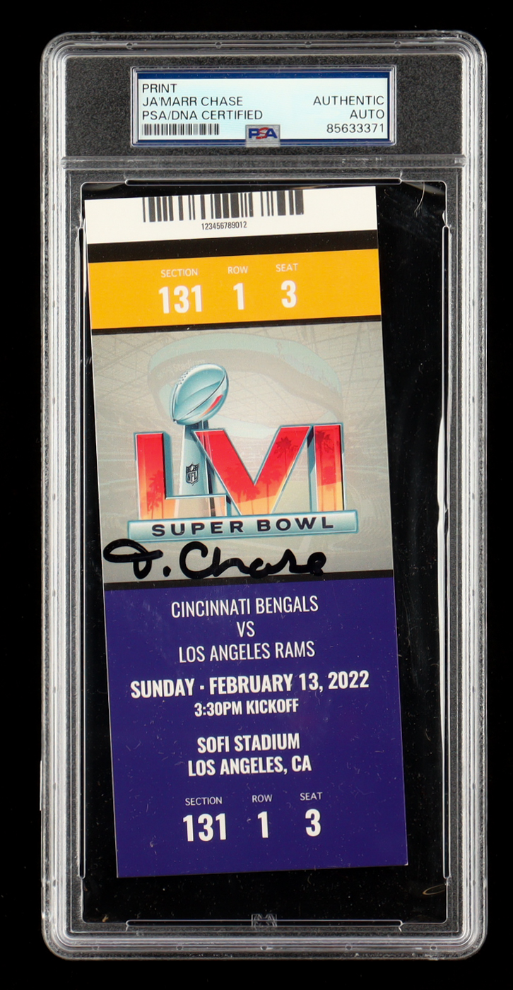 Ja'Marr Chase Signed Super Bowl LVI Commemorative Ticket (PSA) at PristineAuction.com Ja'Marr Chase Signed Super Bowl LVI Commemorative Ticket (PSA) at PristineAuction.com