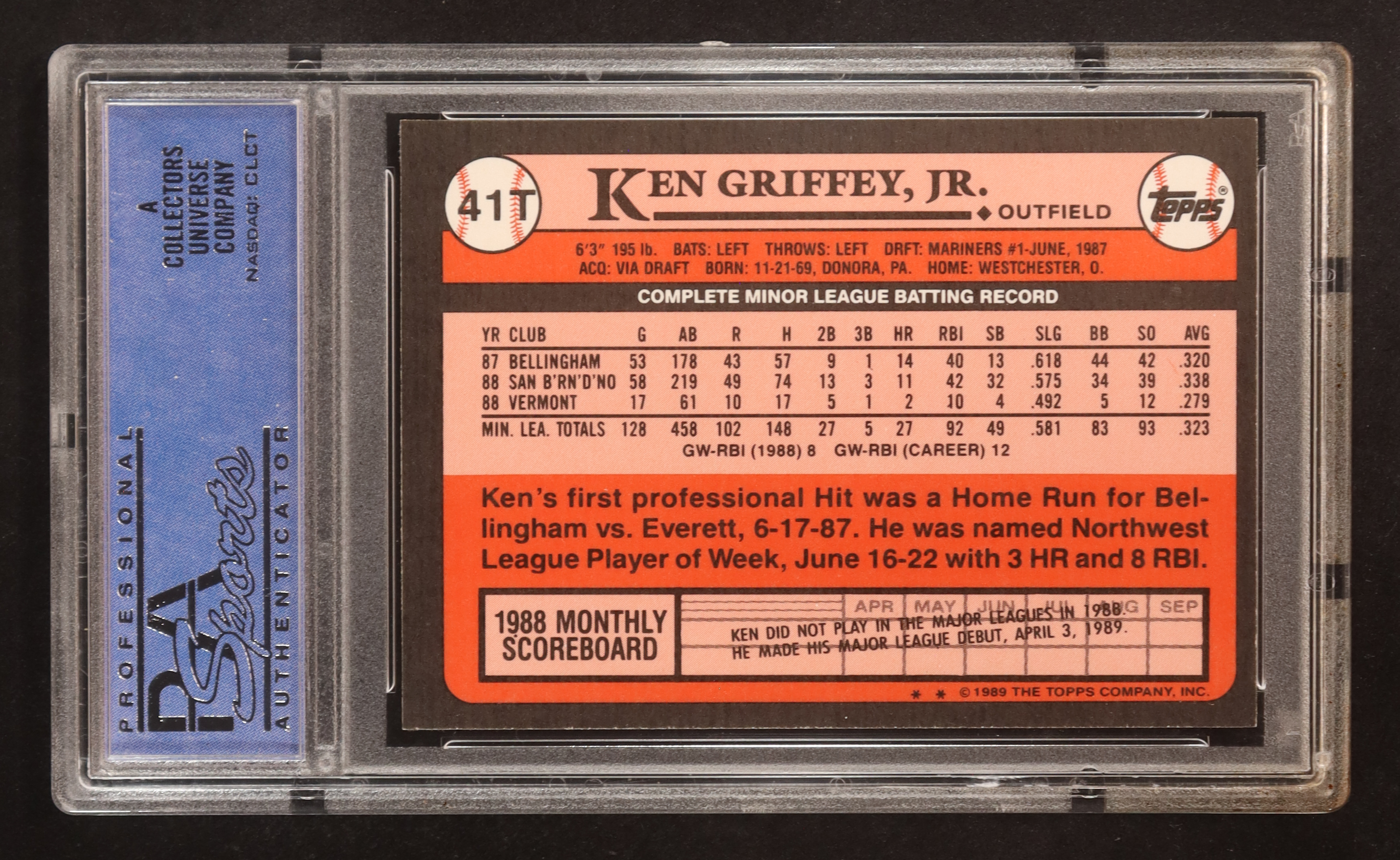 Ken Griffey Jr. 1989 Topps Traded #41T RC (PSA 9) at PristineAuction.com Ken Griffey Jr. 1989 Topps Traded #41T RC (PSA 9) at PristineAuction.com