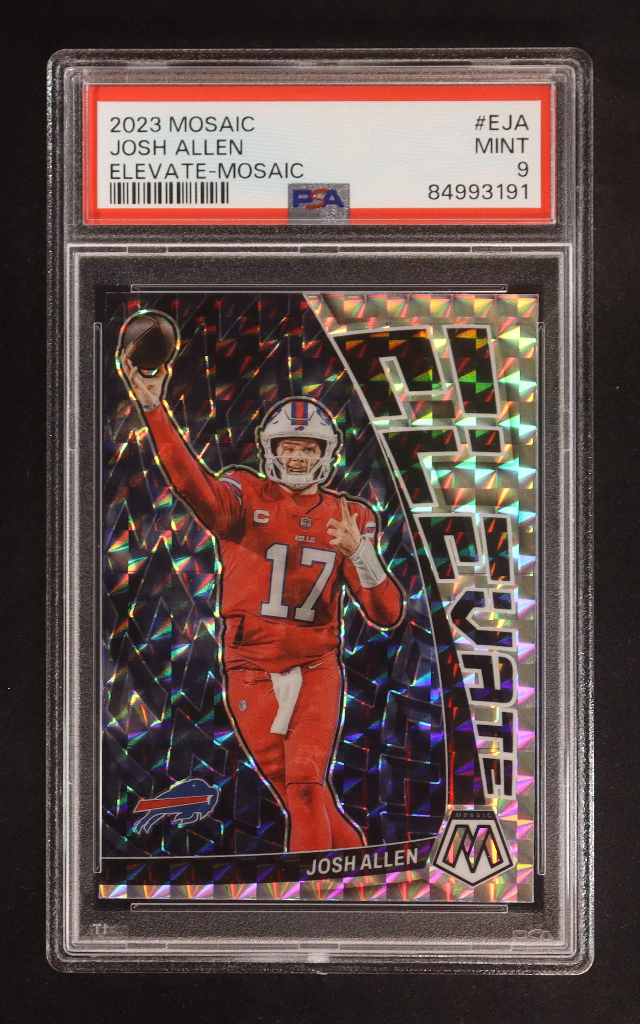 Josh Allen 2023 Panini Mosaic Elevate Mosaic #8 (PSA 9) at PristineAuction.com Josh Allen 2023 Panini Mosaic Elevate Mosaic #8 (PSA 9) at PristineAuction.com