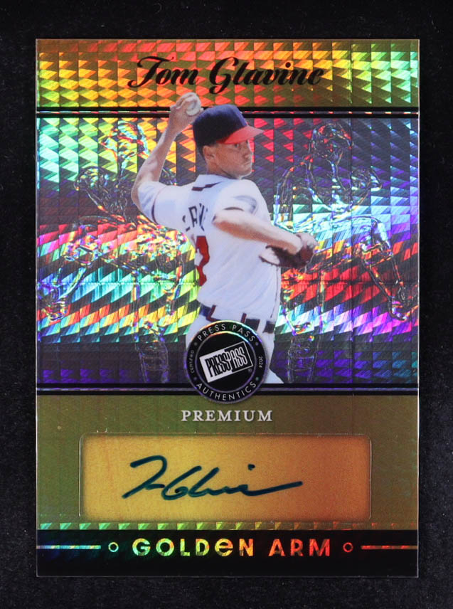Tom Glavine 2024 Press Pass Premium Golden Arm Autographs Prism Silver #GTG1 #09/15 at PristineAuction.com Tom Glavine 2024 Press Pass Premium Golden Arm Autographs Prism Silver #GTG1 #09/15 at PristineAuction.com
