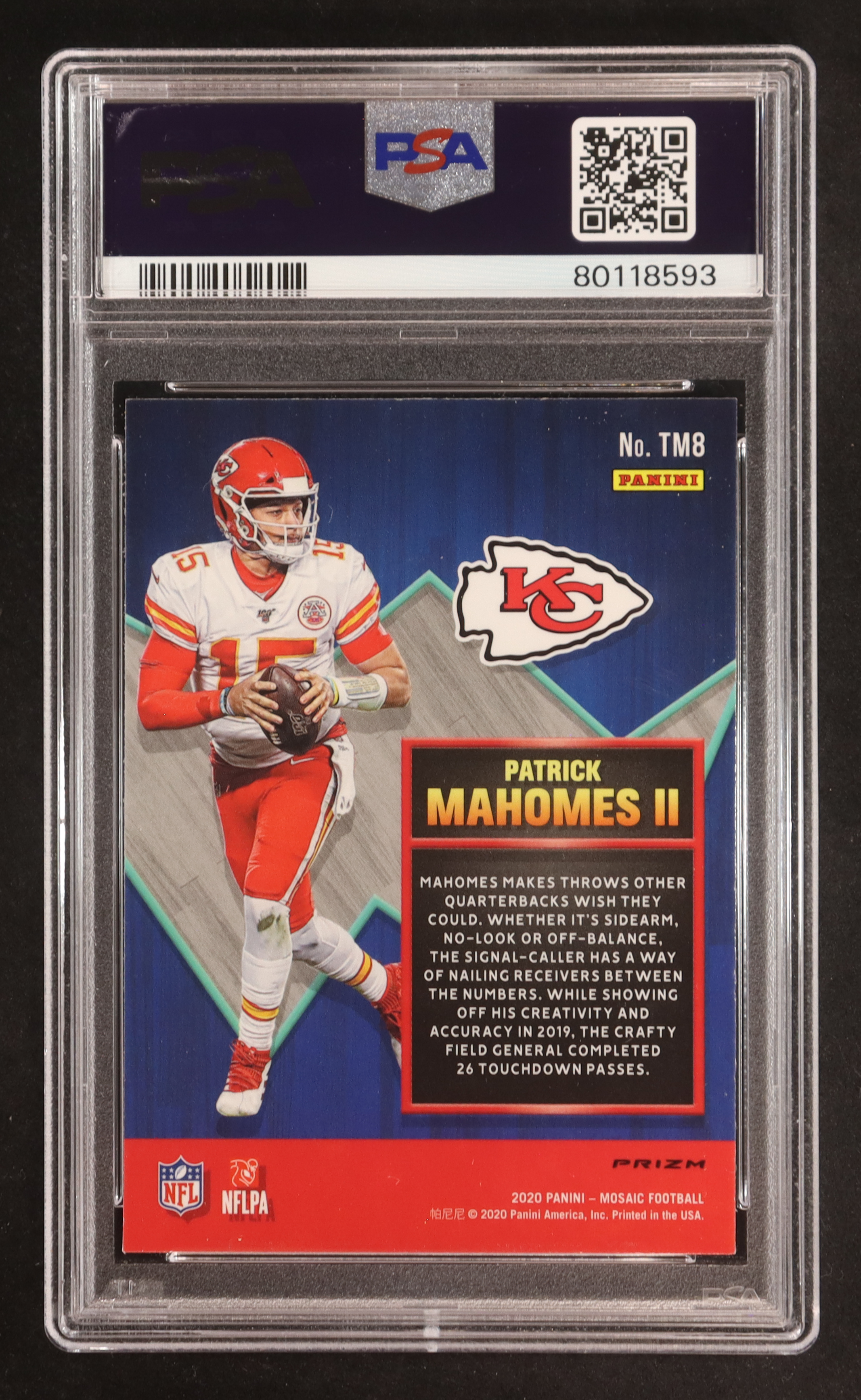 Patrick Mahomes II 2020 Panini Mosaic Touchdown Masters Mosaic Green #8 (PSA 10) at PristineAuction.com Patrick Mahomes II 2020 Panini Mosaic Touchdown Masters Mosaic Green #8 (PSA 10) at PristineAuction.com