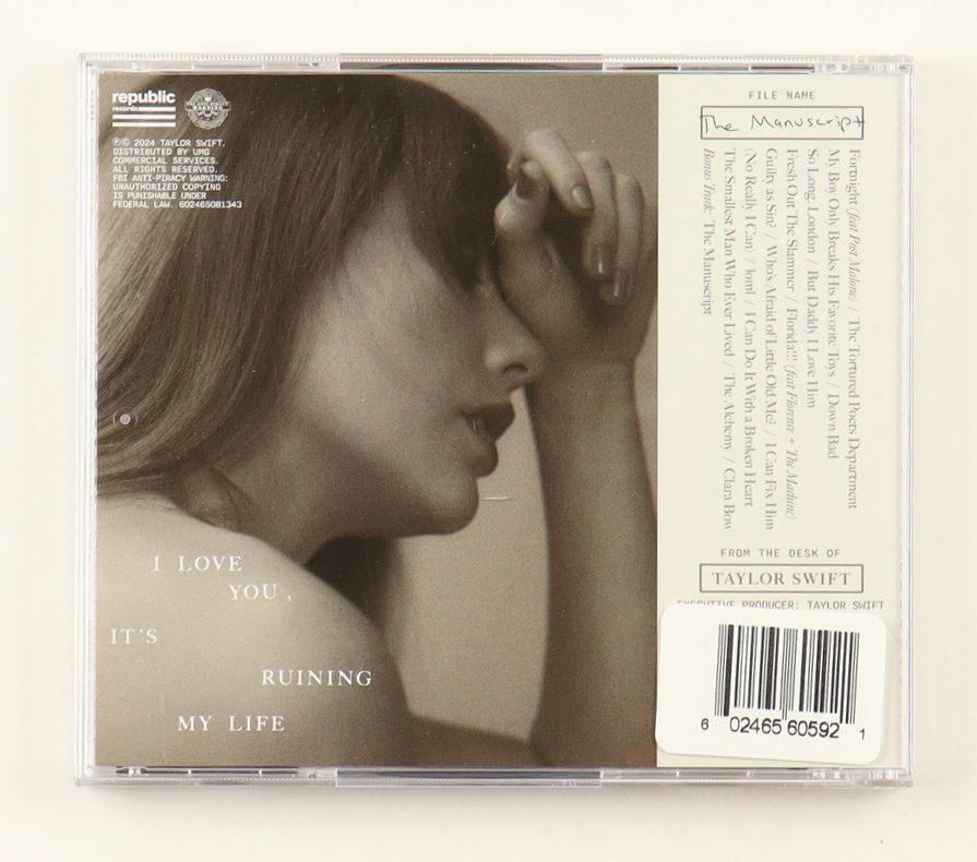 Taylor Swift Signed "The Tortured Poets Department" CD Album Insert (JSA) at PristineAuction.com Taylor Swift Signed "The Tortured Poets Department" CD Album Insert (JSA) at PristineAuction.com