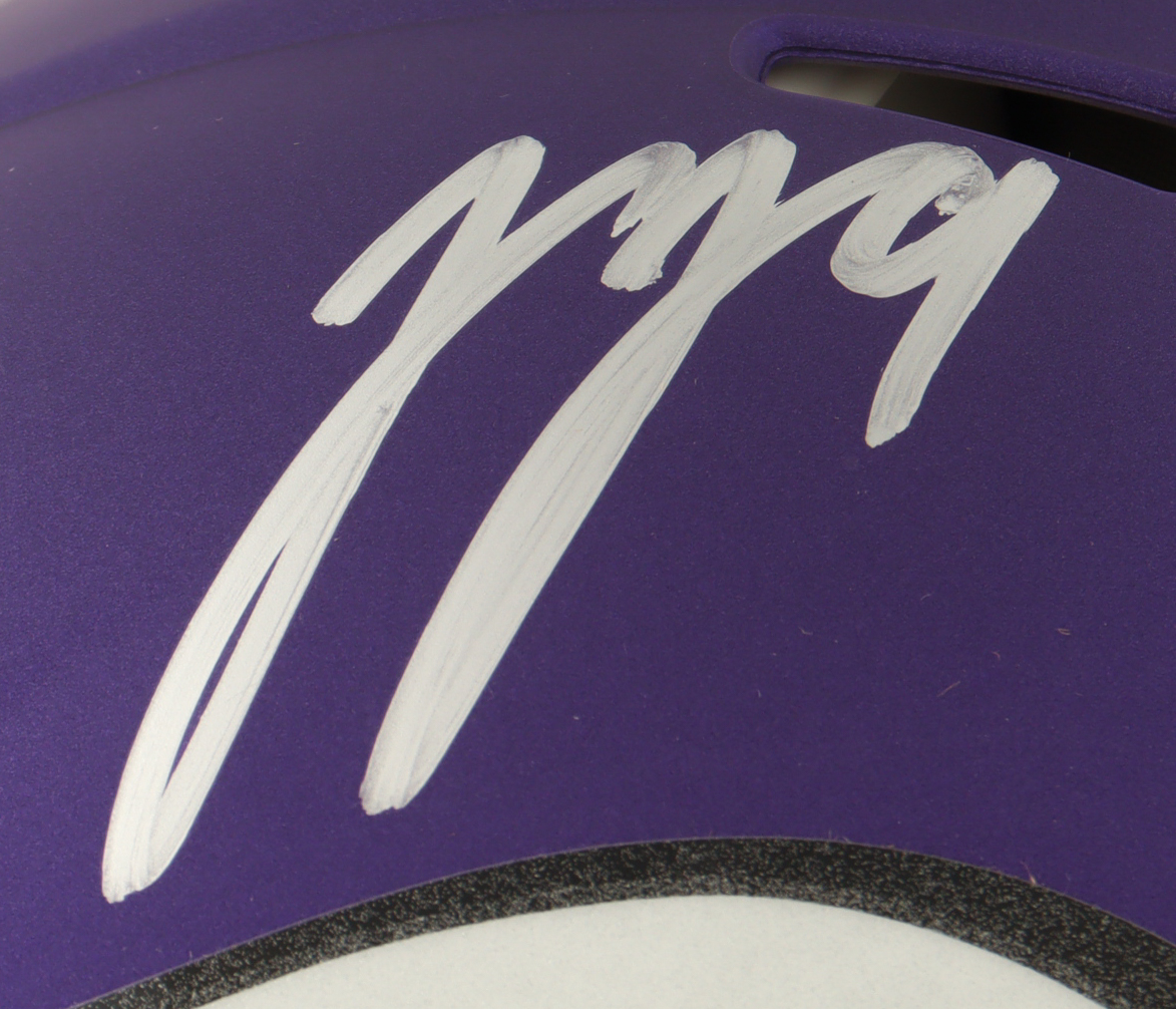 JJ McCarthy Signed Vikings Full-Size Authentic On-Field Speed Helmet (Beckett) at PristineAuction.com JJ McCarthy Signed Vikings Full-Size Authentic On-Field Speed Helmet (Beckett) at PristineAuction.com