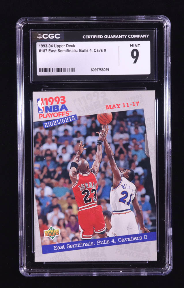 Michael Jordan / Gerald Wilkins 1993-94 Upper Deck #187 PO (CGC 9) at PristineAuction.com Michael Jordan / Gerald Wilkins 1993-94 Upper Deck #187 PO (CGC 9) at PristineAuction.com