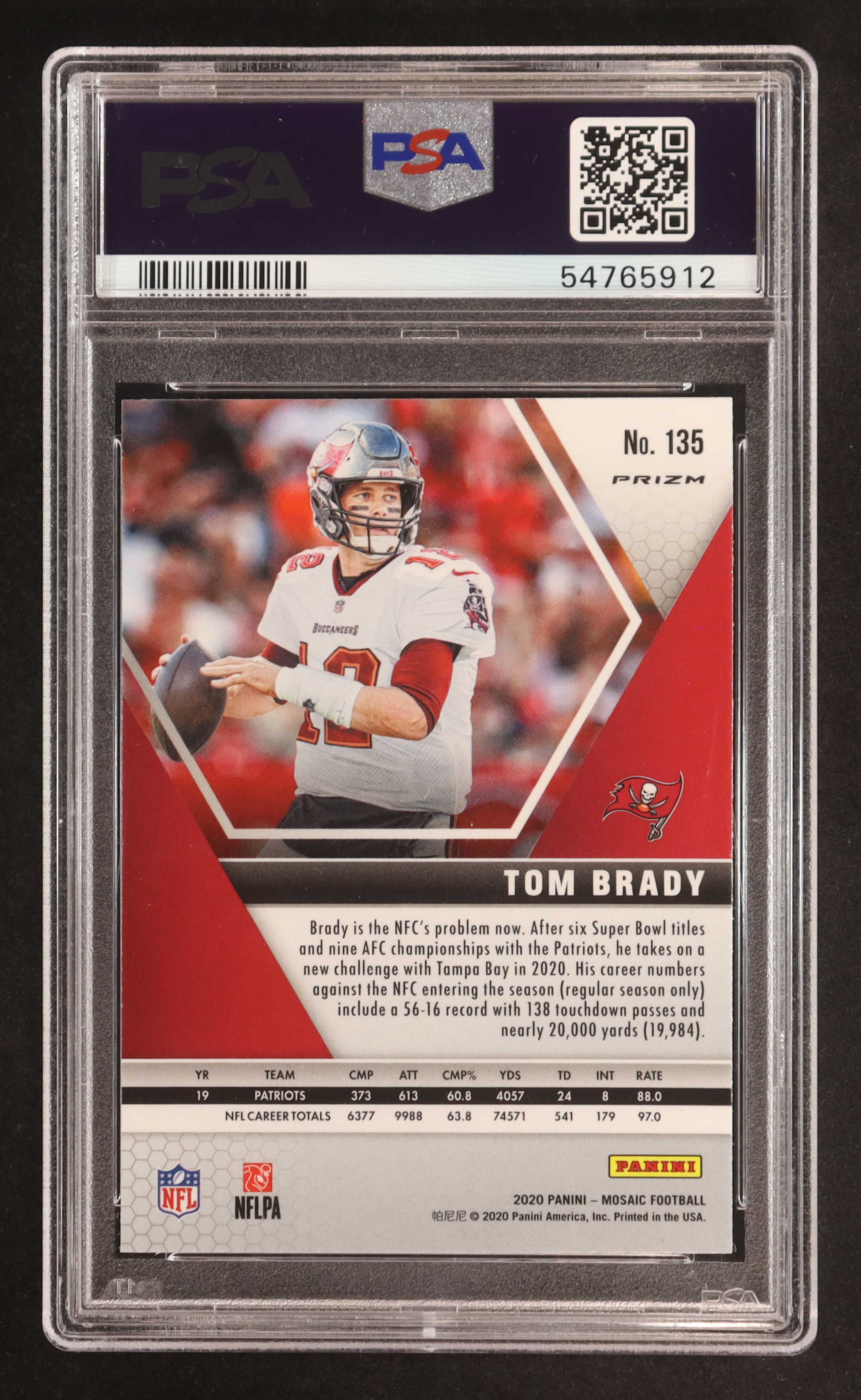 Tom Brady 2020 Panini Mosaic Mosaic Camo Pink #135 (PSA 10) at PristineAuction.com Tom Brady 2020 Panini Mosaic Mosaic Camo Pink #135 (PSA 10) at PristineAuction.com