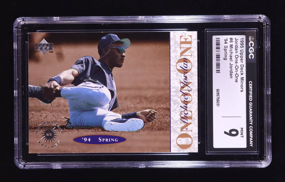 Michael Jordan 1995 Upper Deck Minors Michael Jordan One On One #6 / '94 Spring (CGC 9) at PristineAuction.com Michael Jordan 1995 Upper Deck Minors Michael Jordan One On One #6 / '94 Spring (CGC 9) at PristineAuction.com