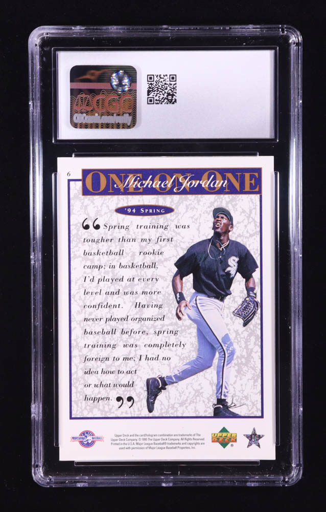 Michael Jordan 1995 Upper Deck Minors Michael Jordan One On One #6 / '94 Spring (CGC 9) at PristineAuction.com Michael Jordan 1995 Upper Deck Minors Michael Jordan One On One #6 / '94 Spring (CGC 9) at PristineAuction.com