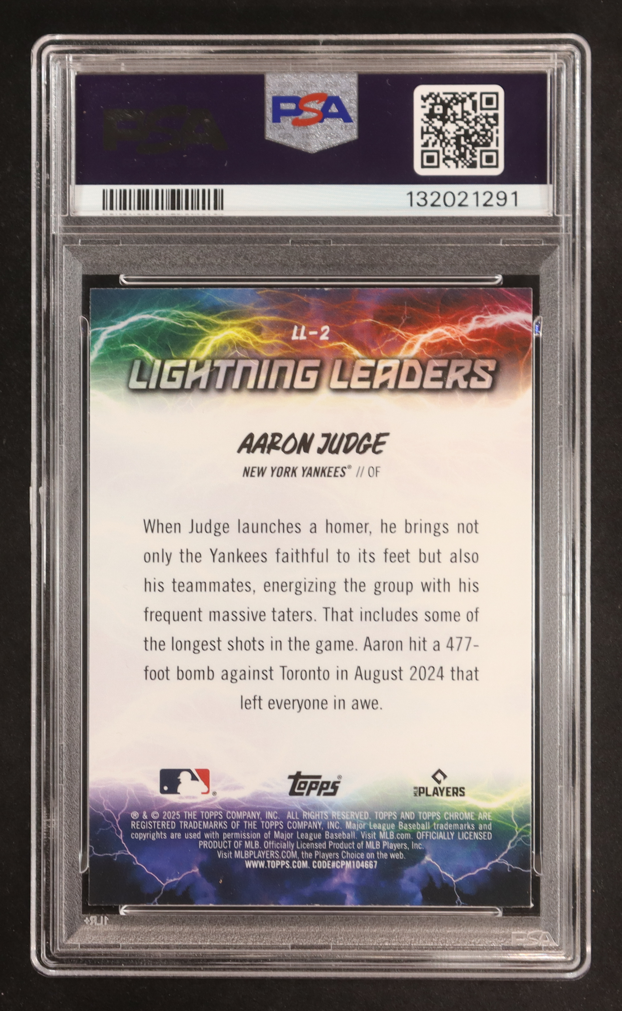 Aaron Judge 2025 Topps Chrome Lightning Leaders #LL2 (PSA 10) at PristineAuction.com Aaron Judge 2025 Topps Chrome Lightning Leaders #LL2 (PSA 10) at PristineAuction.com