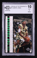 LeBron James 2003-04 Upper Deck Top Prospects #3 RC (BCCG 10) at PristineAuction.com