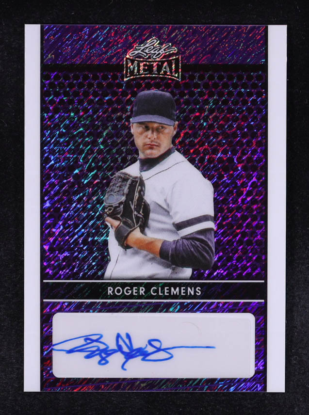Roger Clemens 2024 Leaf Collective Leaf Autographs Shimmer Purple #LARC1 #3/7 at PristineAuction.com Roger Clemens 2024 Leaf Collective Leaf Autographs Shimmer Purple #LARC1 #3/7 at PristineAuction.com