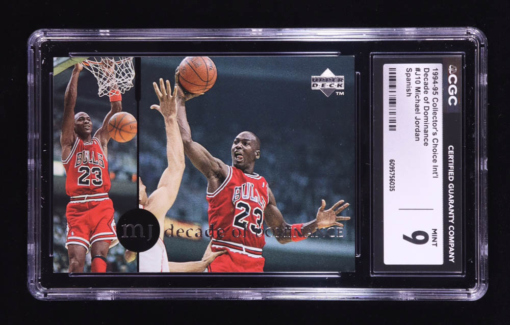 Michael Jordan 1994-95 Collector's Choice International Spanish Decade of Dominance #J10 (CGC 9) at PristineAuction.com Michael Jordan 1994-95 Collector's Choice International Spanish Decade of Dominance #J10 (CGC 9) at PristineAuction.com