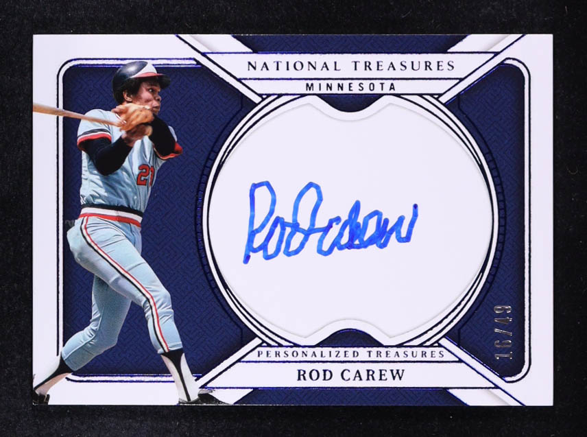 Rod Carew 2025 Panini National Treasures Personalized Treasures Autographs Blue #17 #16/49 at PristineAuction.com Rod Carew 2025 Panini National Treasures Personalized Treasures Autographs Blue #17 #16/49 at PristineAuction.com