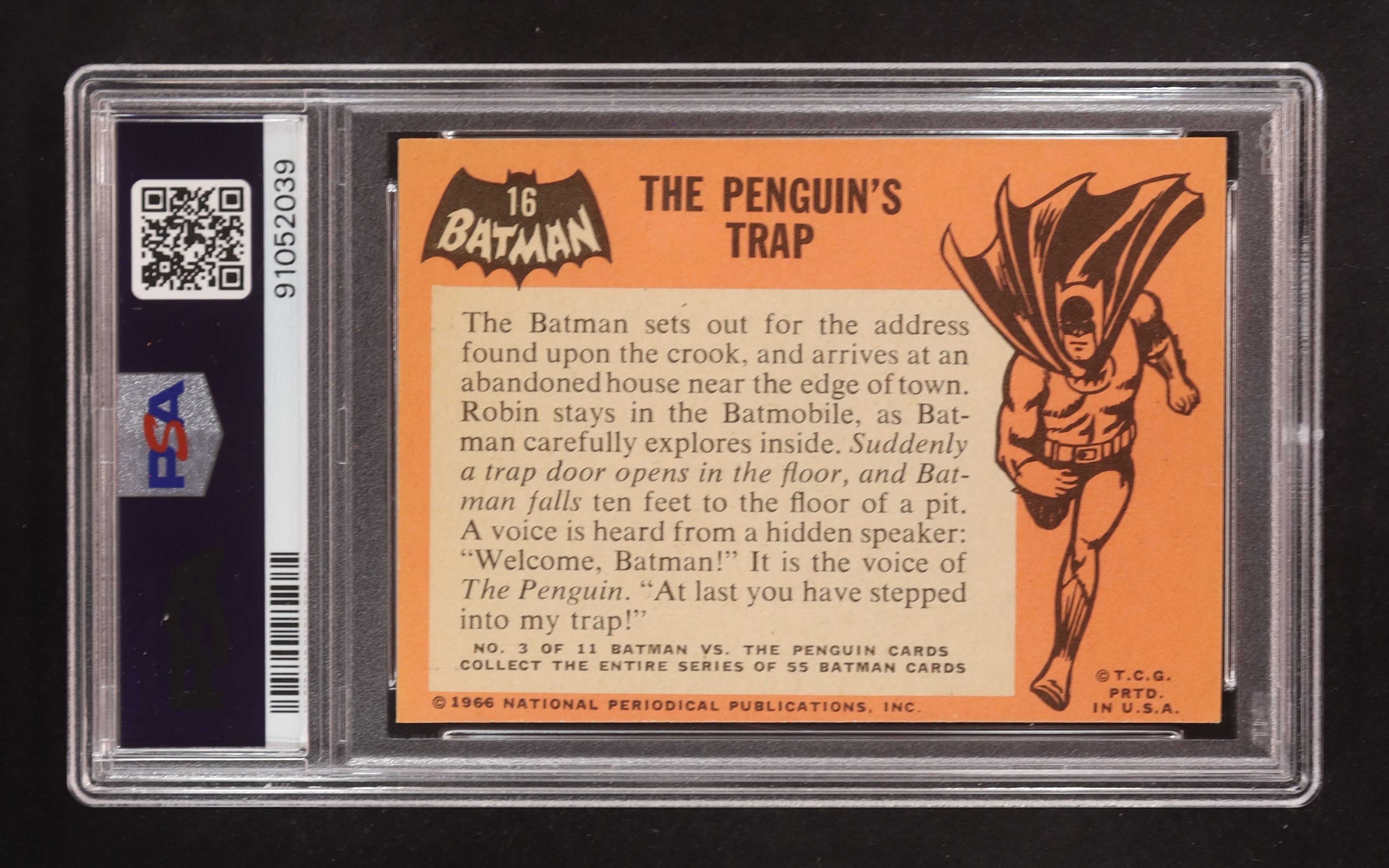 Batman 1966 Topps Black Bat #16 / The Penguin's Trap (PSA 4) at PristineAuction.com Batman 1966 Topps Black Bat #16 / The Penguin's Trap (PSA 4) at PristineAuction.com