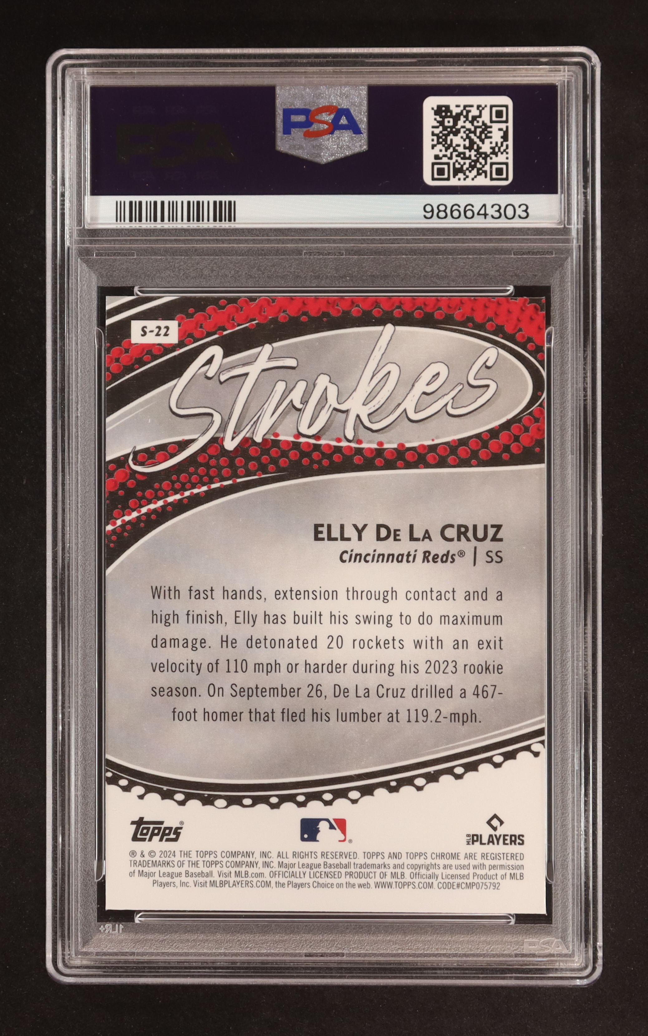 Elly De La Cruz 2024 Topps Chrome Strokes #S22 RC (PSA 10) at PristineAuction.com Elly De La Cruz 2024 Topps Chrome Strokes #S22 RC (PSA 10) at PristineAuction.com