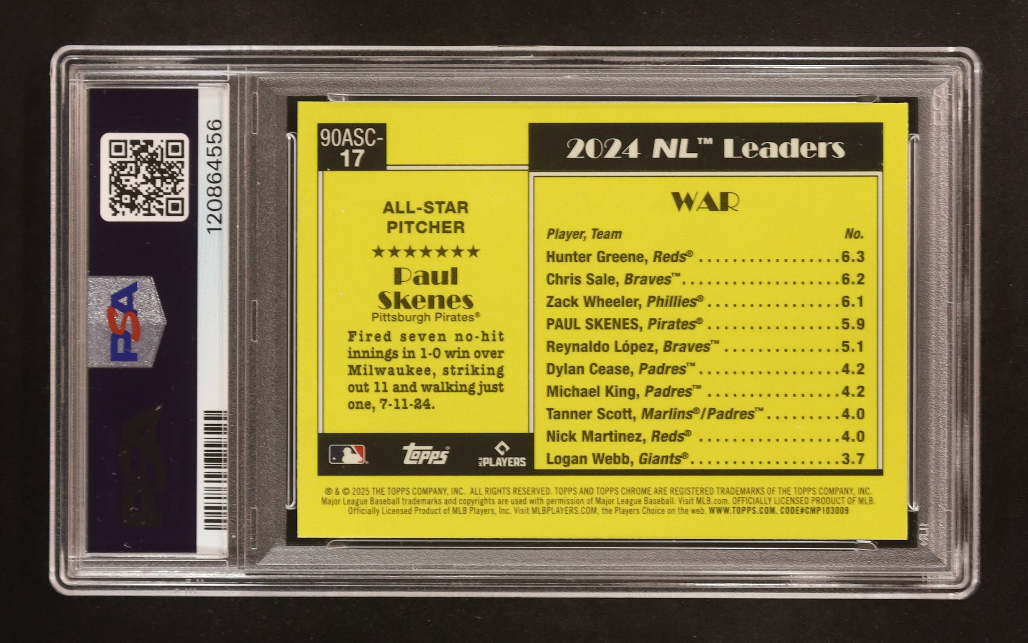 Paul Skenes 2025 Topps '90 Topps Silver Pack Chrome All Star #90ASC17 (PSA 9) at PristineAuction.com Paul Skenes 2025 Topps '90 Topps Silver Pack Chrome All Star #90ASC17 (PSA 9) at PristineAuction.com