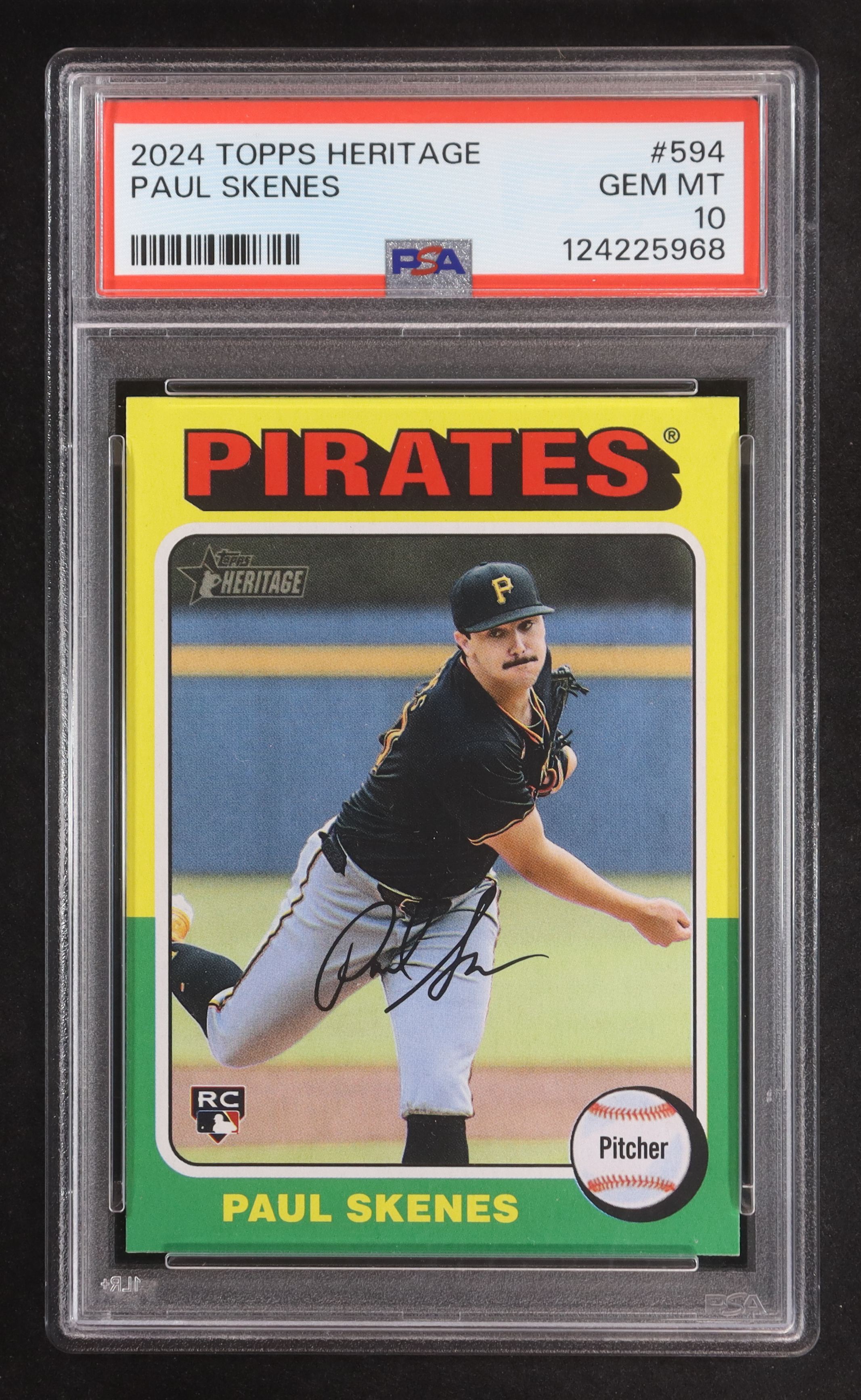 Paul Skenes 2024 Topps Heritage #594 RC (PSA 10) at PristineAuction.com Paul Skenes 2024 Topps Heritage #594 RC (PSA 10) at PristineAuction.com