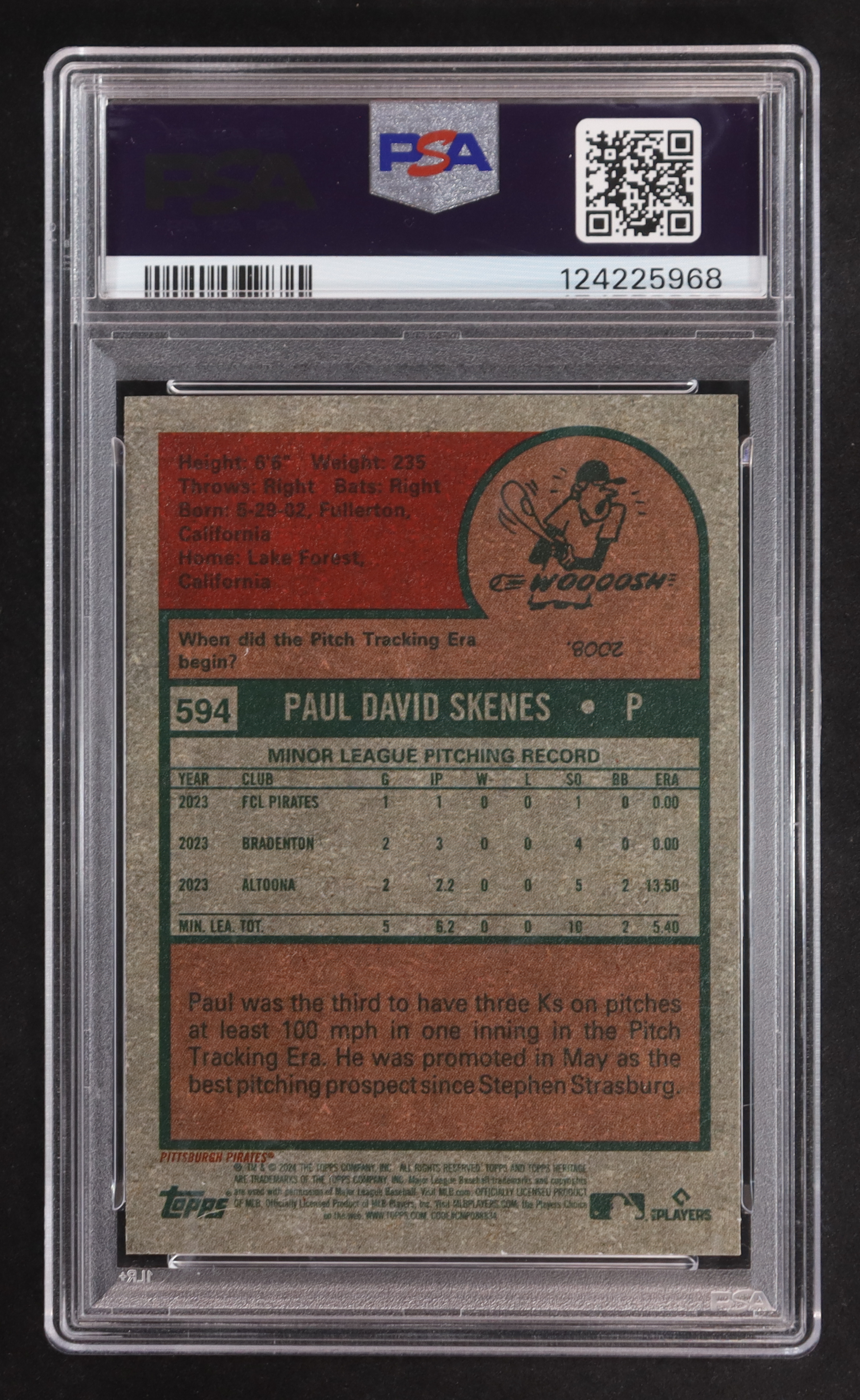 Paul Skenes 2024 Topps Heritage #594 RC (PSA 10) at PristineAuction.com Paul Skenes 2024 Topps Heritage #594 RC (PSA 10) at PristineAuction.com