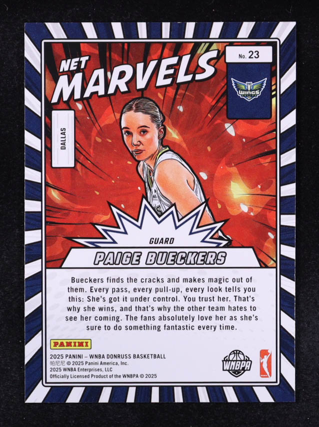 Paige Bueckers 2025 Donruss WNBA Net Marvels #23 RC at PristineAuction.com Paige Bueckers 2025 Donruss WNBA Net Marvels #23 RC at PristineAuction.com