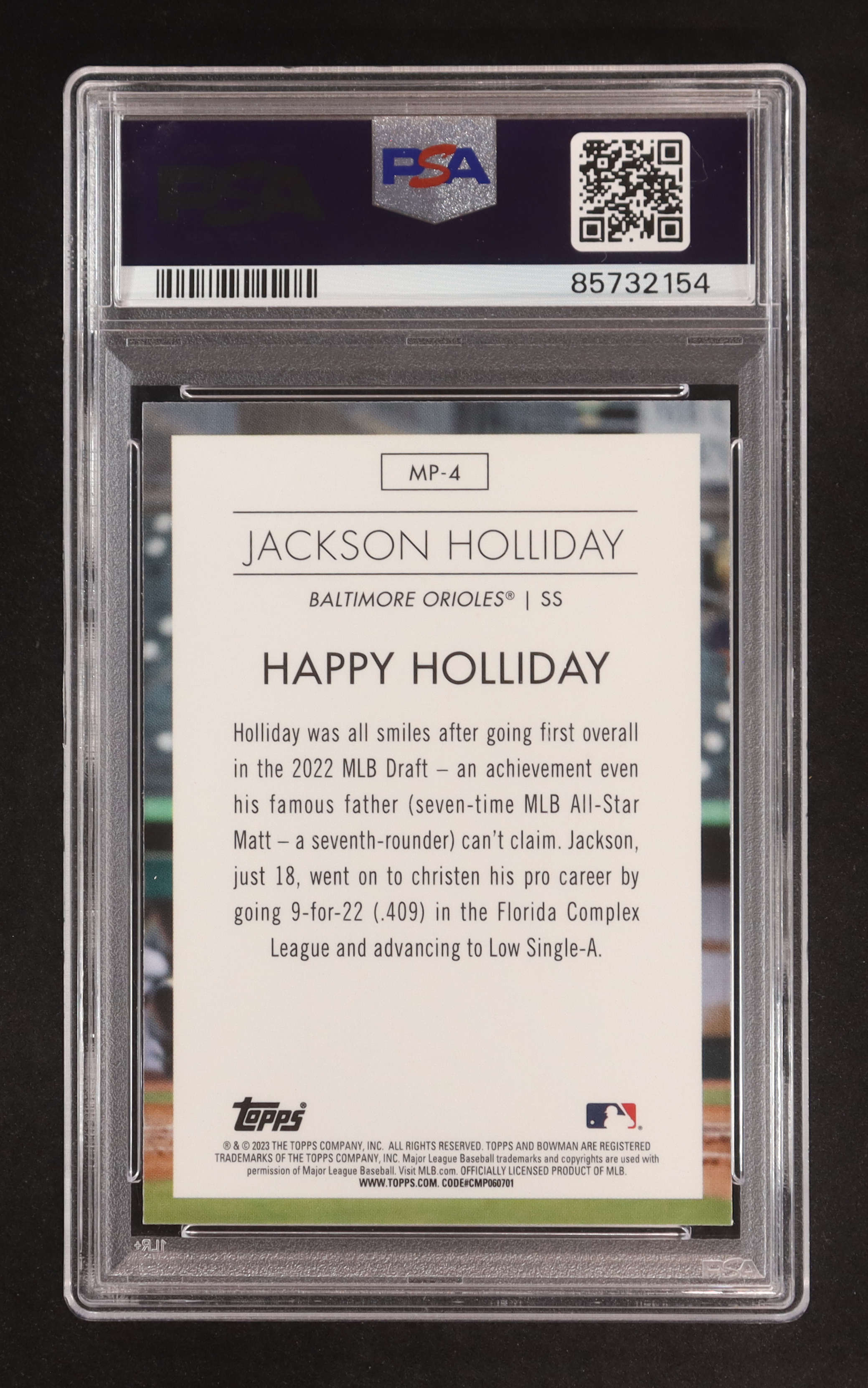 Jackson Holliday 2023 Bowman Chrome Modern Prospect #MP4 RC (PSA 10) at PristineAuction.com Jackson Holliday 2023 Bowman Chrome Modern Prospect #MP4 RC (PSA 10) at PristineAuction.com