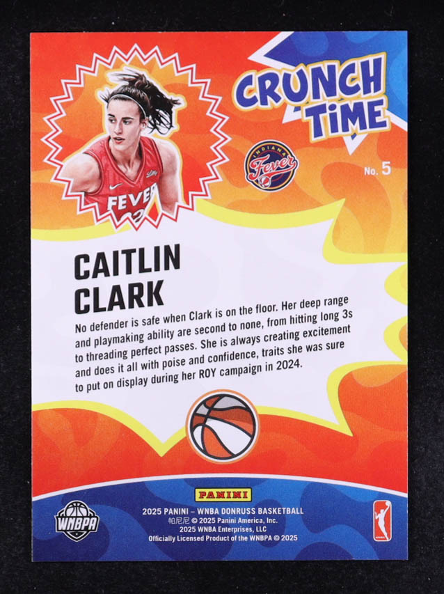Caitlin Clark 2025 Donruss WNBA Crunch Time #5 at PristineAuction.com Caitlin Clark 2025 Donruss WNBA Crunch Time #5 at PristineAuction.com