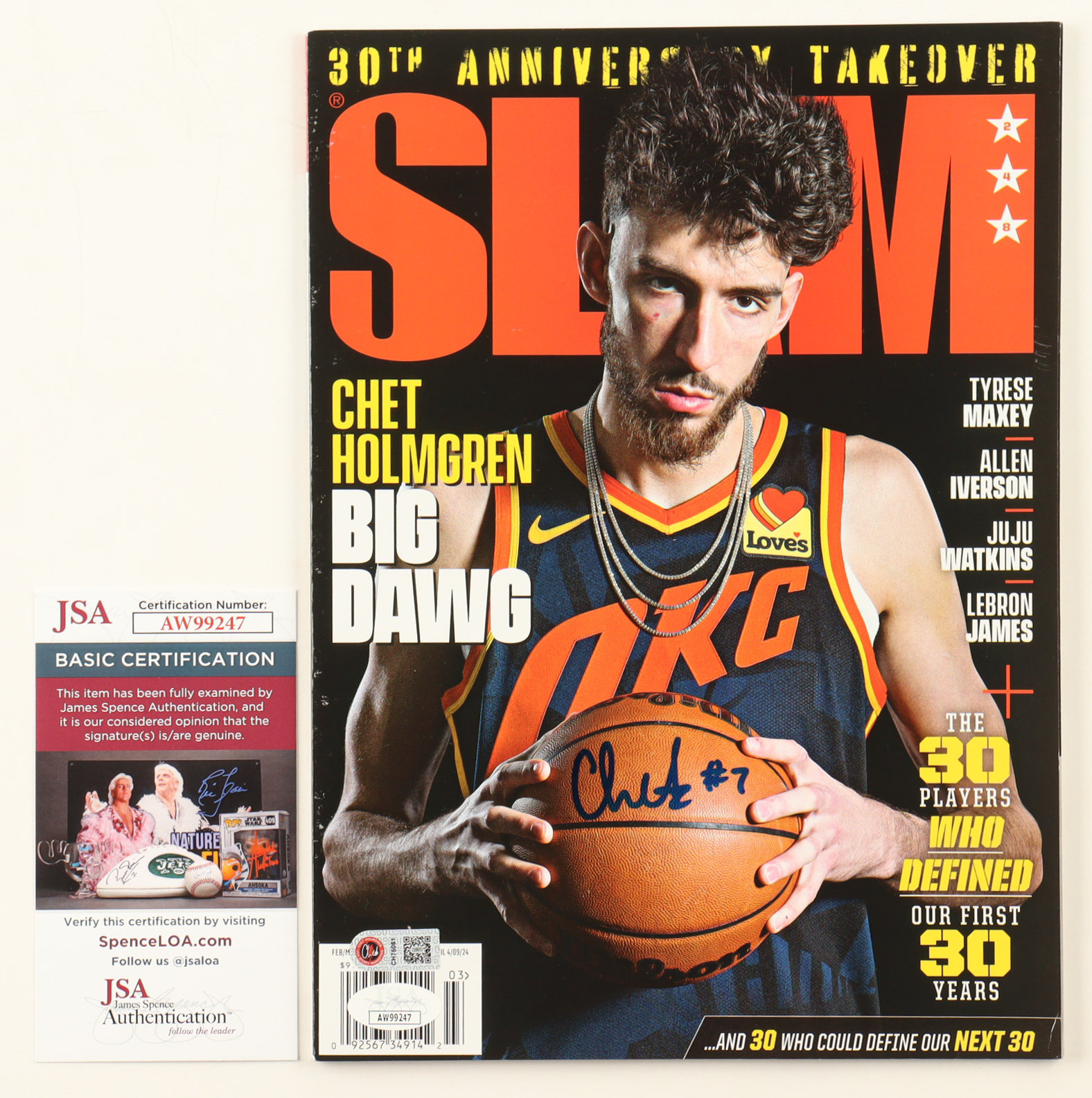 Chet Holmgren Signed 2024 Slam Magazine (JSA) at PristineAuction.com Chet Holmgren Signed 2024 Slam Magazine (JSA) at PristineAuction.com