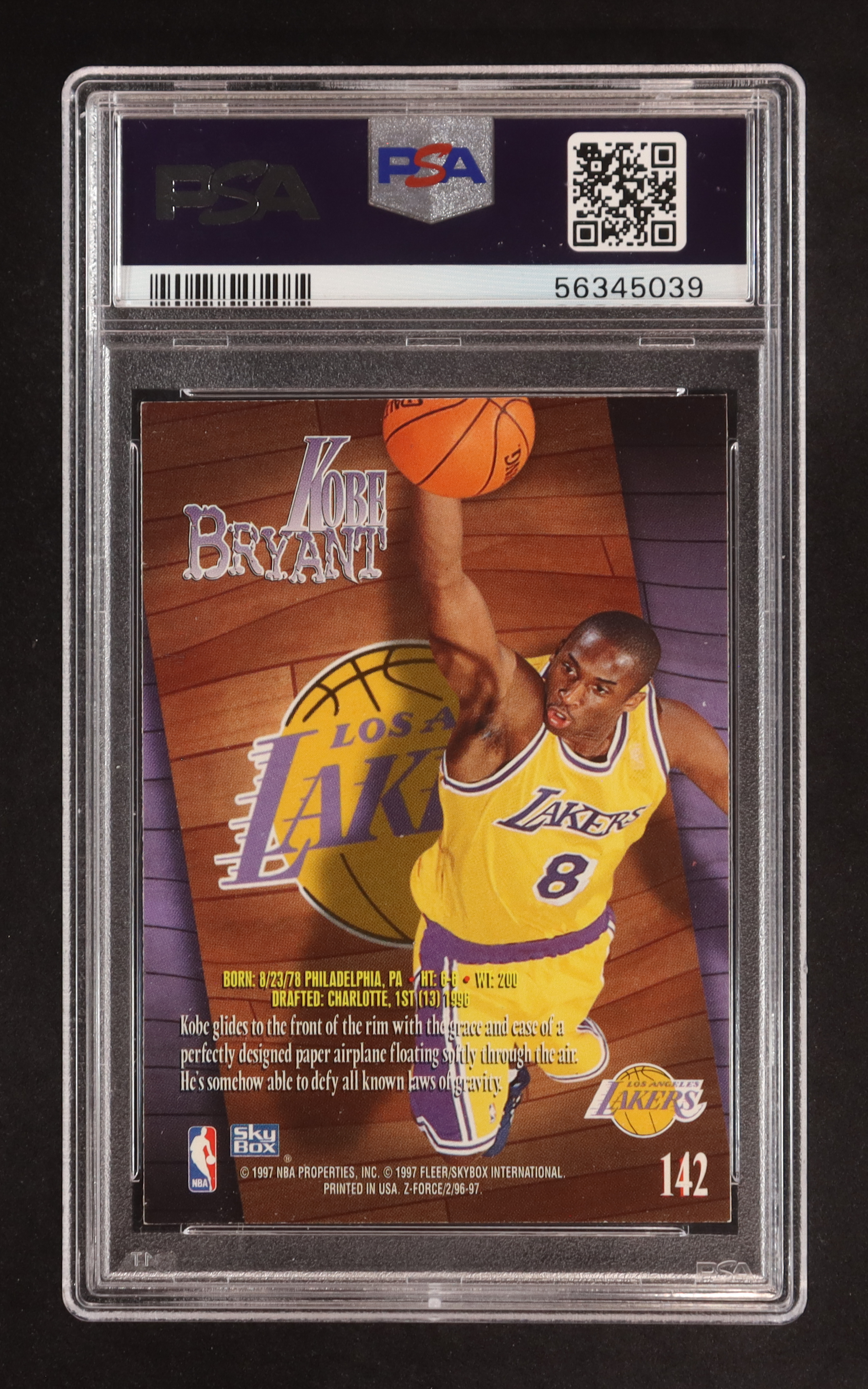 Kobe Bryant 1996-97 Z-Force #142 RC (PSA 8) at PristineAuction.com Kobe Bryant 1996-97 Z-Force #142 RC (PSA 8) at PristineAuction.com