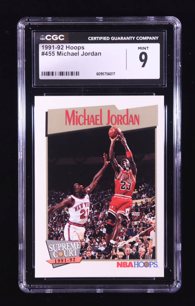 Michael Jordan 1991-92 Hoops #455 SC (CGC 9) at PristineAuction.com Michael Jordan 1991-92 Hoops #455 SC (CGC 9) at PristineAuction.com