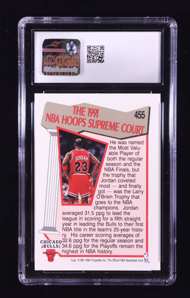Michael Jordan 1991-92 Hoops #455 SC (CGC 9) at PristineAuction.com Michael Jordan 1991-92 Hoops #455 SC (CGC 9) at PristineAuction.com