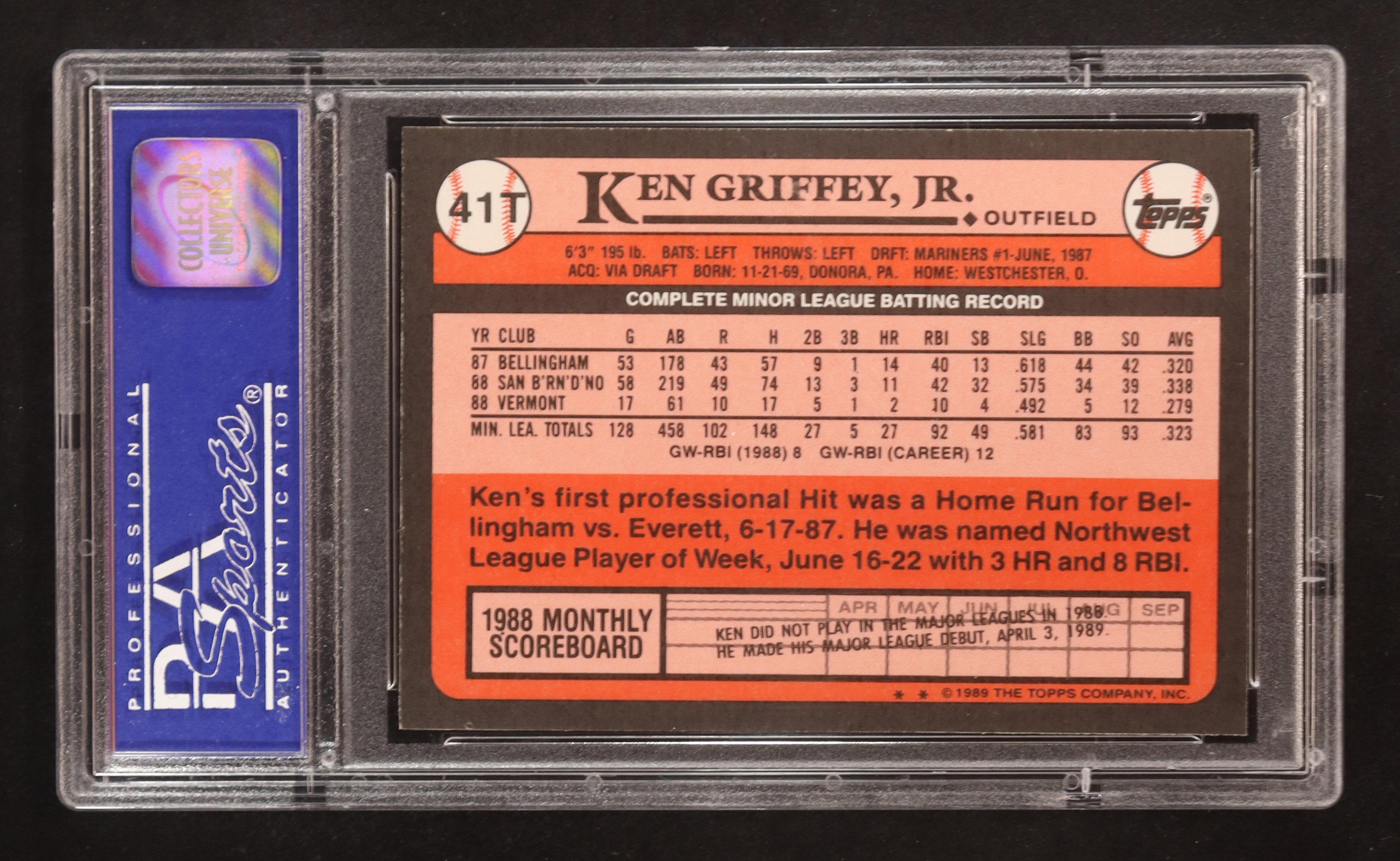 Ken Griffey Jr. 1989 Topps Traded #41T RC (PSA 9) at PristineAuction.com Ken Griffey Jr. 1989 Topps Traded #41T RC (PSA 9) at PristineAuction.com