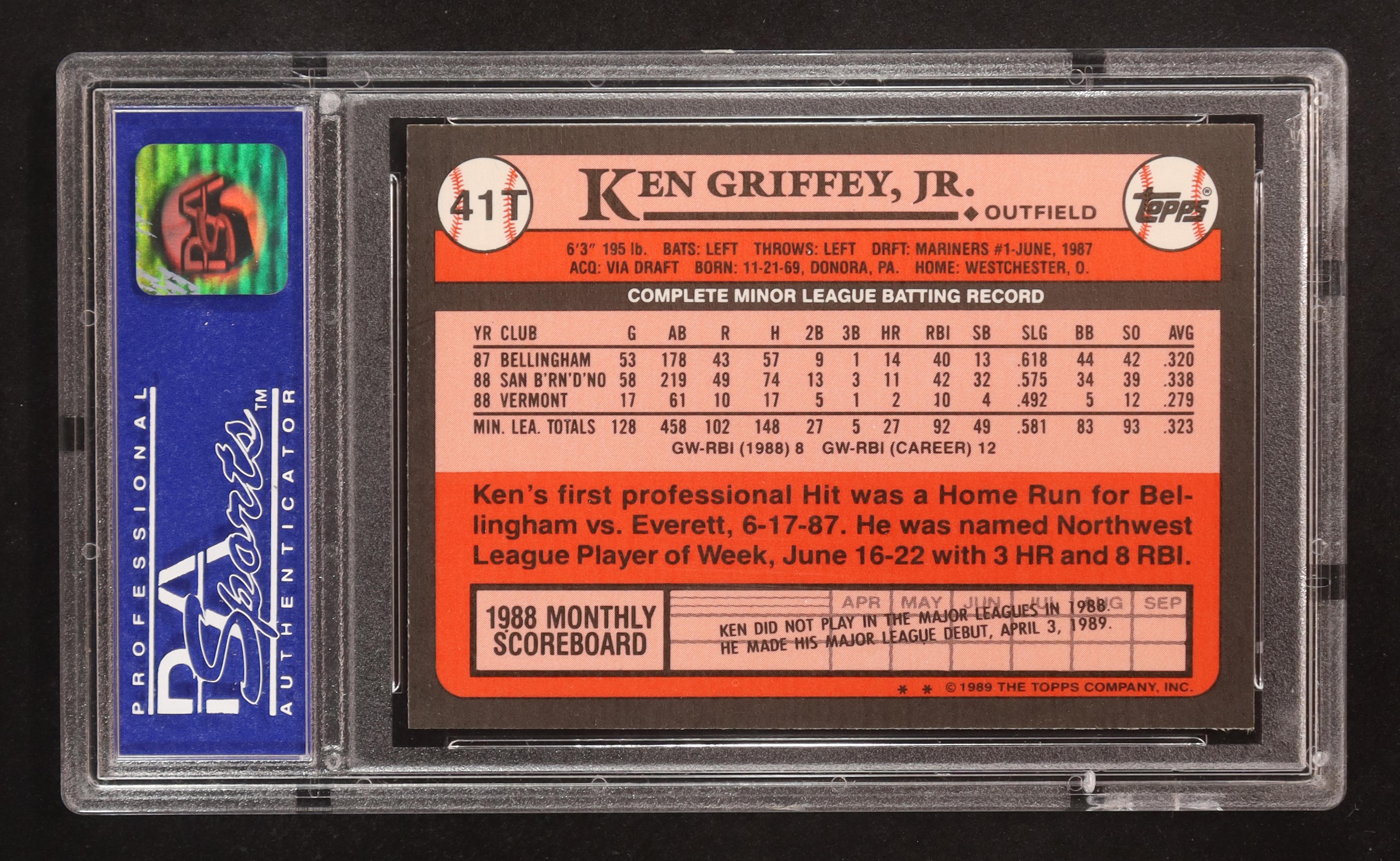 Ken Griffey Jr. 1989 Topps Traded #41T RC (PSA 9) at PristineAuction.com Ken Griffey Jr. 1989 Topps Traded #41T RC (PSA 9) at PristineAuction.com