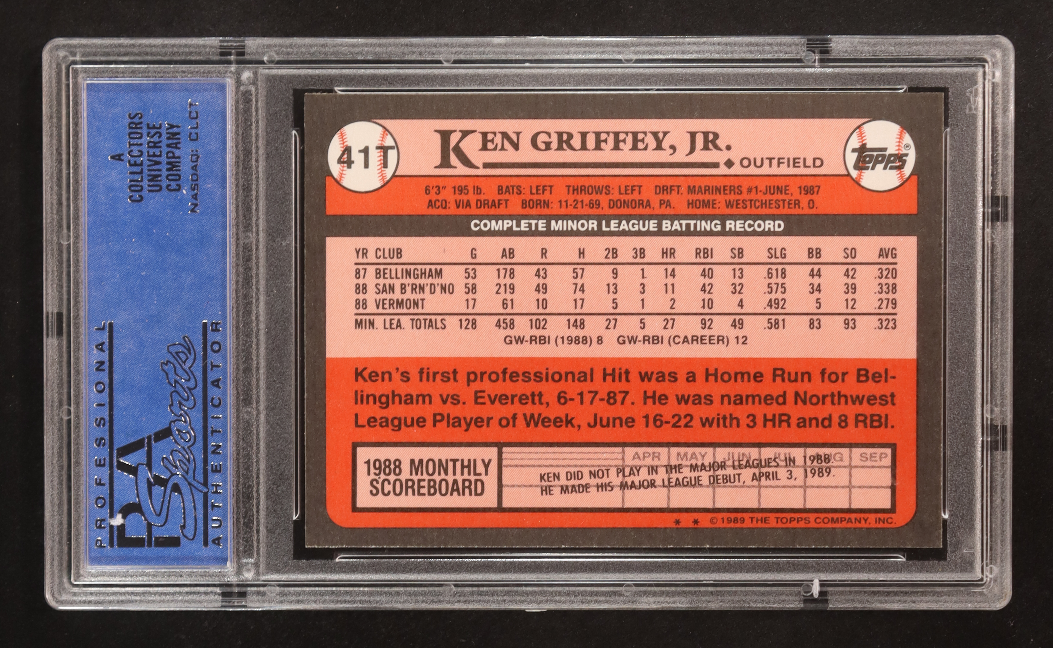 Ken Griffey Jr. 1989 Topps Traded #41T RC (PSA 9) at PristineAuction.com Ken Griffey Jr. 1989 Topps Traded #41T RC (PSA 9) at PristineAuction.com