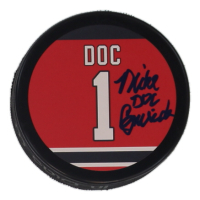 Mike Emrick Signed Devils Logo Hockey Puck (JSA) at PristineAuction.com