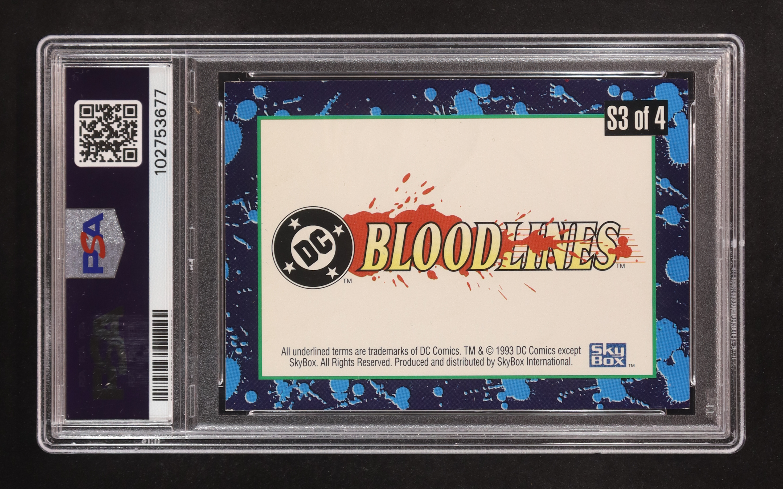 Superman The Lost Son of Krypton 1993 SkyBox DC Bloodlines Embossed Foil #S3 (PSA 8) at PristineAuction.com Superman The Lost Son of Krypton 1993 SkyBox DC Bloodlines Embossed Foil #S3 (PSA 8) at PristineAuction.com