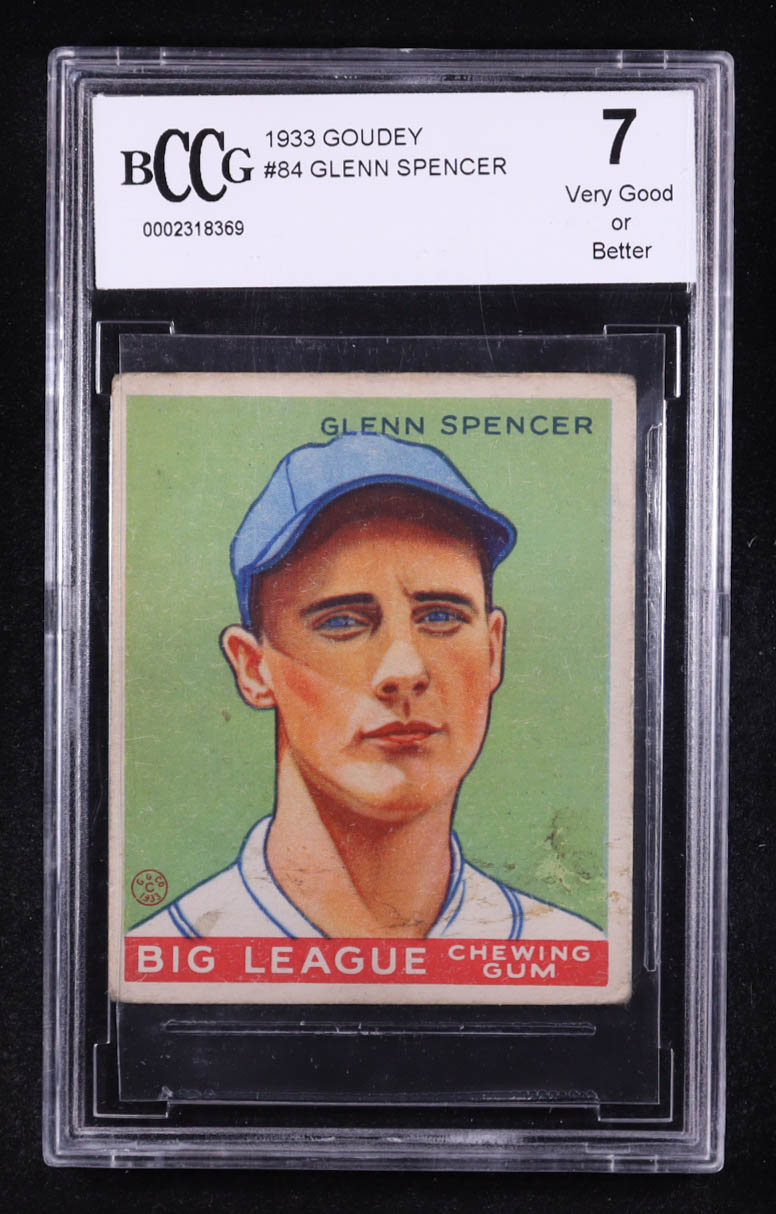 Glenn Spencer 1933 Goudey #84 (BCCG 7) at PristineAuction.com Glenn Spencer 1933 Goudey #84 (BCCG 7) at PristineAuction.com