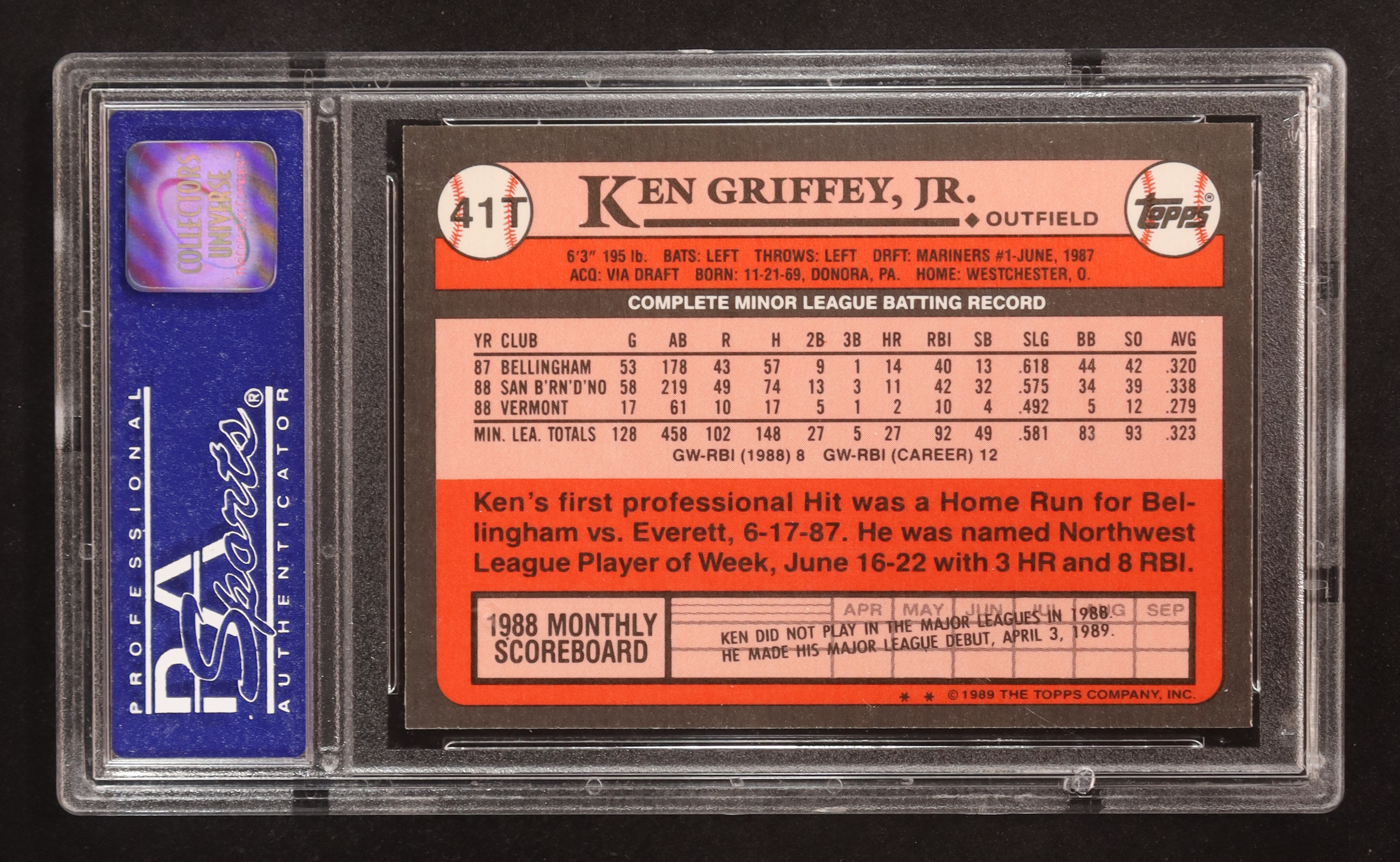 Ken Griffey Jr. 1989 Topps Traded #41T RC (PSA 9) at PristineAuction.com Ken Griffey Jr. 1989 Topps Traded #41T RC (PSA 9) at PristineAuction.com