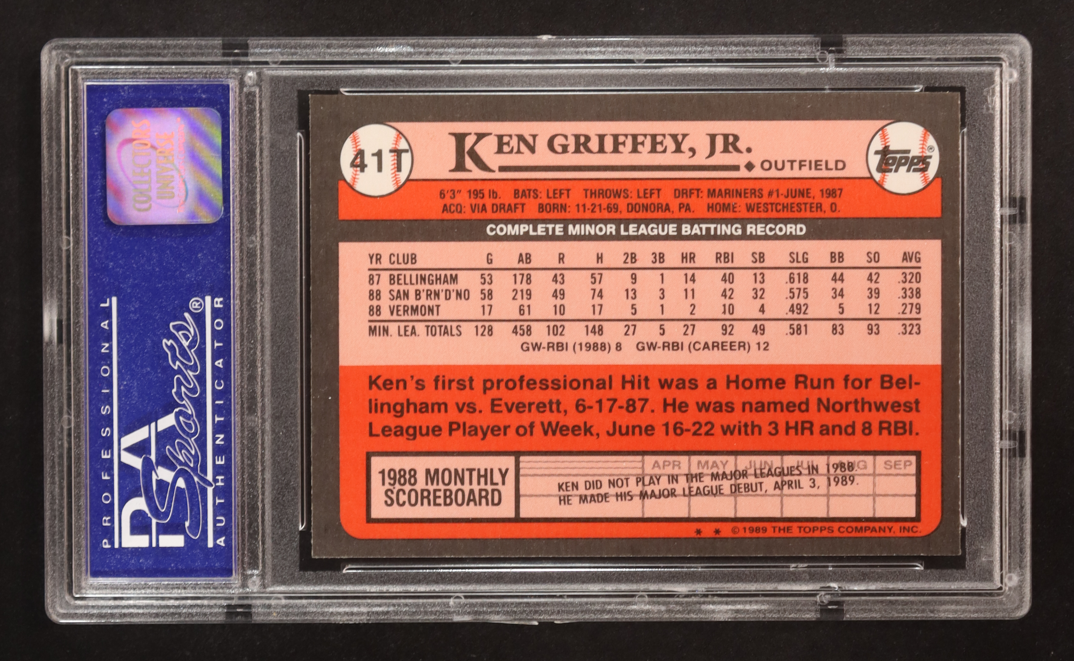 Ken Griffey Jr. 1989 Topps Traded #41T RC (PSA 9) at PristineAuction.com Ken Griffey Jr. 1989 Topps Traded #41T RC (PSA 9) at PristineAuction.com