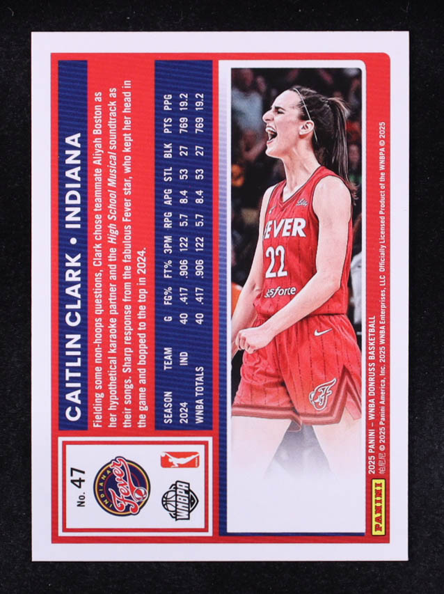 Caitlin Clark 2025 Donruss WNBA Holo #47 at PristineAuction.com Caitlin Clark 2025 Donruss WNBA Holo #47 at PristineAuction.com