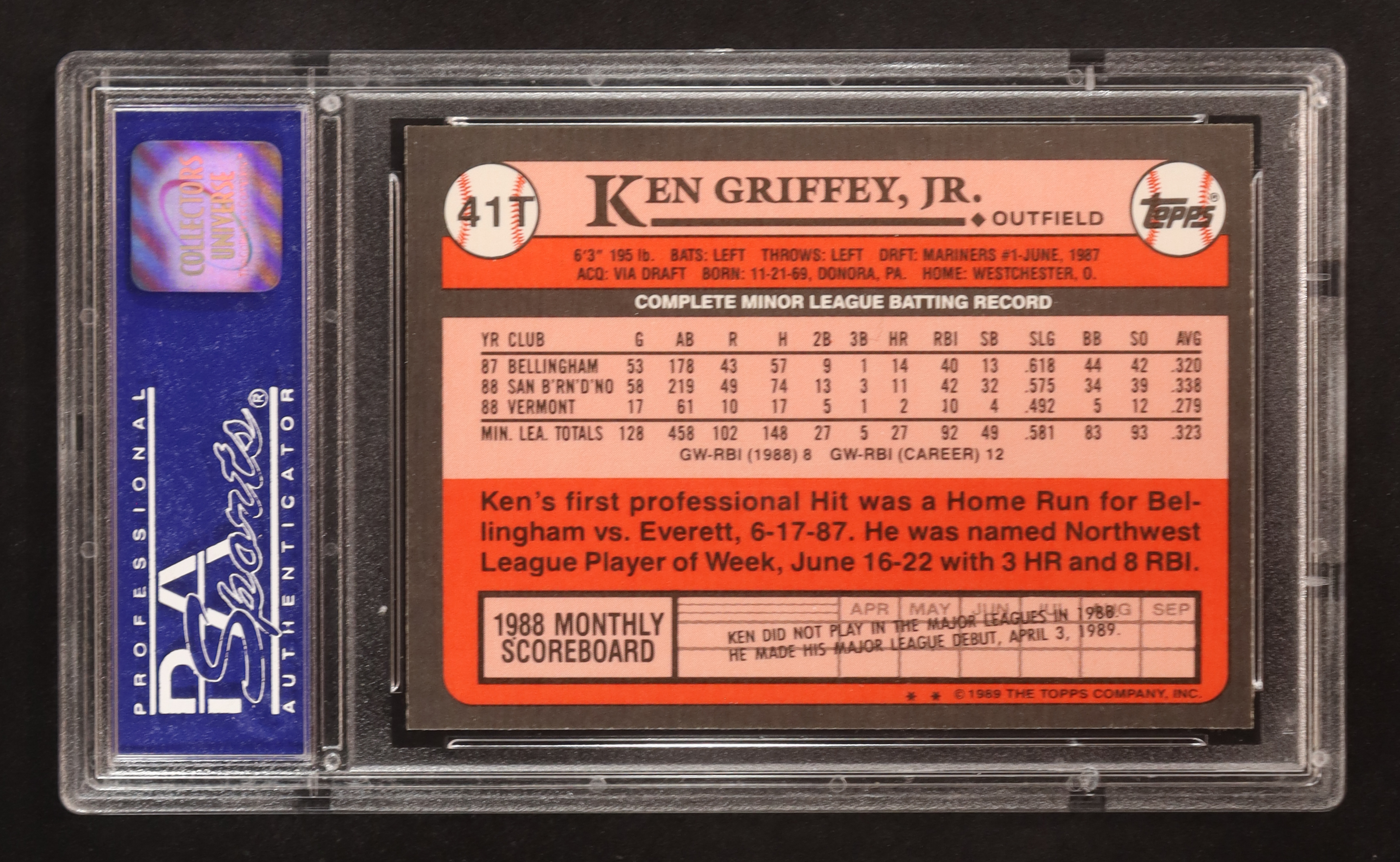 Ken Griffey Jr. 1989 Topps Traded #41T RC (PSA 9) at PristineAuction.com Ken Griffey Jr. 1989 Topps Traded #41T RC (PSA 9) at PristineAuction.com