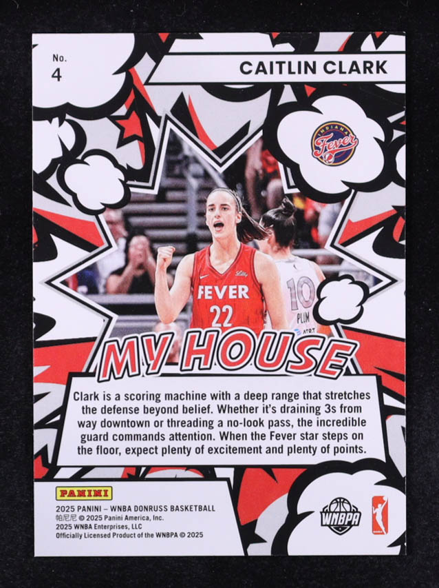 Caitlin Clark 2025 Donruss WNBA My House #4 at PristineAuction.com Caitlin Clark 2025 Donruss WNBA My House #4 at PristineAuction.com