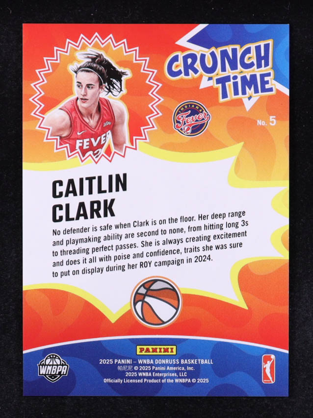 Caitlin Clark 2025 Donruss WNBA Crunch Time Green Fireworks #5 #087/399 at PristineAuction.com Caitlin Clark 2025 Donruss WNBA Crunch Time Green Fireworks #5 #087/399 at PristineAuction.com