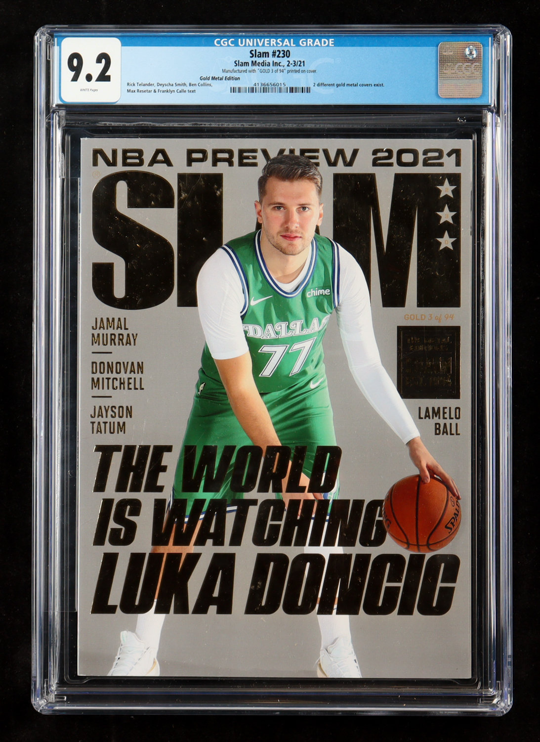 2021 LE Slam Magazine #230 Gold Edition (CGC 9.2) at PristineAuction.com 2021 LE Slam Magazine #230 Gold Edition (CGC 9.2) at PristineAuction.com