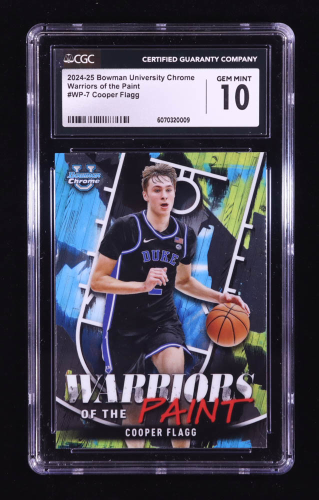Cooper Flagg 2024-25 Bowman Chrome University Warriors of the Paint #WP7 RC (CGC 10) at PristineAuction.com Cooper Flagg 2024-25 Bowman Chrome University Warriors of the Paint #WP7 RC (CGC 10) at PristineAuction.com